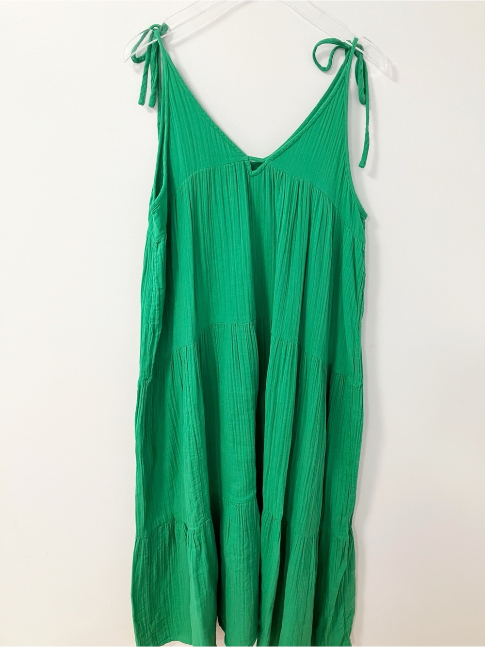 Natural Life | Green Brooklynn Maxi Cotton Gauze Dress XL Boho Flowy Tiered